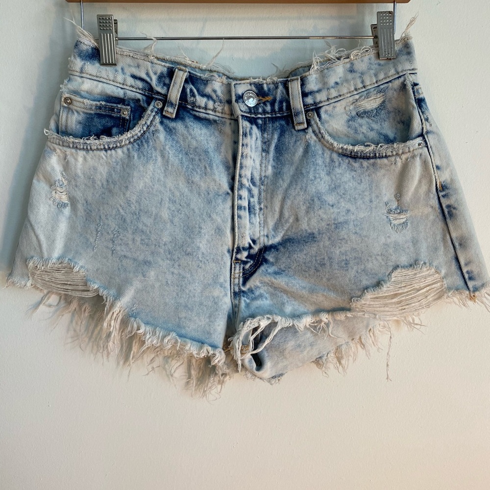Zara Denim high waisted cut off shorts